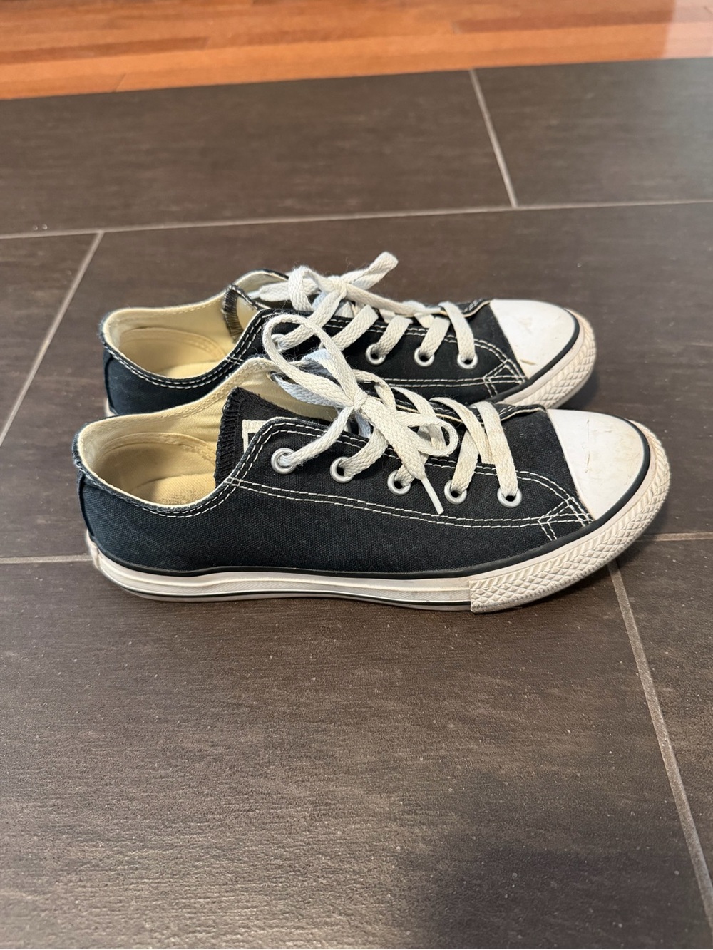 Converse Kids Low Top Sneakers in Black and White